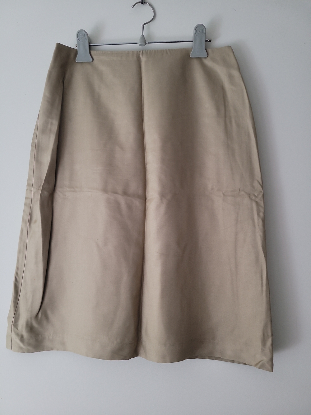 Sportmax Silk A-Line Skirt in Beige Size 8